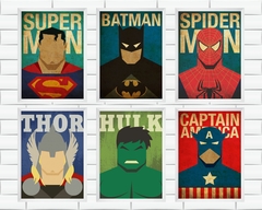 Quadros Decorativos Super Heróis Vintage - comprar online