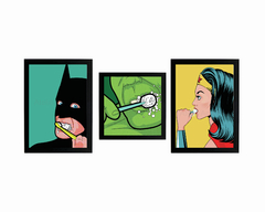 Quadros Super Heróis Escovando os Dentes - comprar online