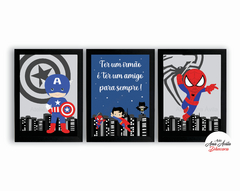 Quadros Capitão América e Homem Aranha - comprar online