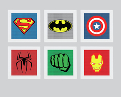 Quadros Super Heróis Símbolos na internet