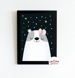 Quadro Quarto Infantil Urso com laço - Ateliê Ana Ávila