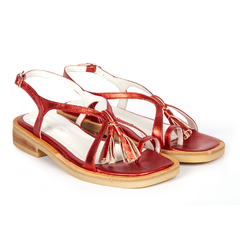 SANDALIA LUCINA ROJO METALIZADO - comprar online