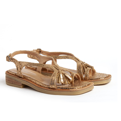 SANDALIA LUCINA CROCO METAL COBRE - comprar online