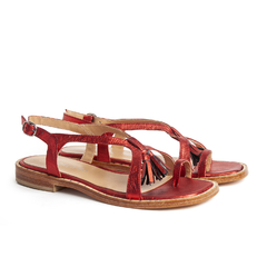 SANDALIA ALICANTE ROJO METALIZADO - comprar online