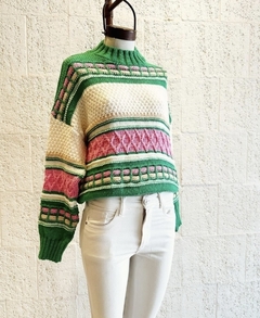 Sweater tramado con franjas en internet