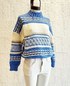 Sweater tramado con franjas - comprar online