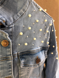 Campera de Jean con perlas - comprar online