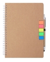 Medida 21 x 15cm Cuaderno espiral ecológico y boligrafo, Con Logo IMPRESO, Cada Uno, Mínimo de Compra x 100 unidades