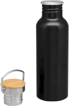 botellas con tapa bamboo, aluminio 750ml, con logo impreso, Cada Uno, Jarros, Mínimo de compra x 100 unidades - ADN Merchandising