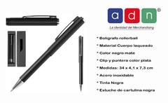 Bolígrafos Metálicos negro mate, con logo IMPRESO, Cada Uno, minimo de compra 100 unidades