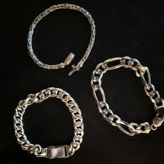 Pulsera de plata hombre tubo