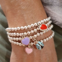 Pulsera de plata con dije esmaltado