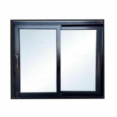 Ventana Ecoplus negra con cierre lateral y tapajuntas 1.00x1.00