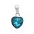 Dije acero blanco corazon con piedra azul - comprar online