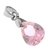 Dije acero quirurgico gota rosa T Swarovski 2 cm D&K