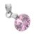 Dije acero quirurgico redondo rosa T Swarovski 2 cm D&K