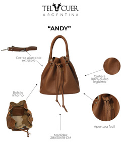 Cartera de cuero "Andy" con correa regulable - comprar online