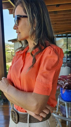 BS-0648 - Camisa em viscolinho laranja - comprar online