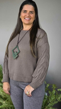 BS-0685C- Blusa tricot cor concreto esverdeado - comprar online