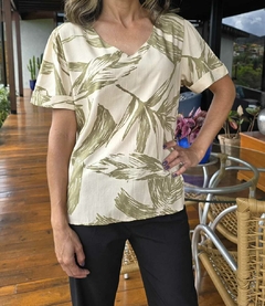 BS-0797A- Blusa estampa verde