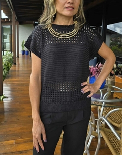 BS-0799- Blusa em tricot preta