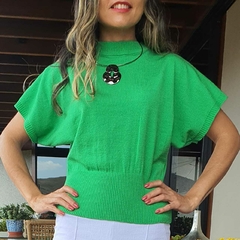 BS-0610- Blusa tricot verao lisa verde bandeira - comprar online