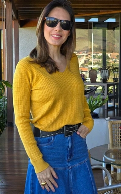 BS-0713 - Blusa tricot amarela - loja online