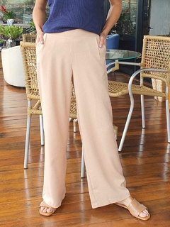 CA-0202 - calça pantalona alfaiataria em crepe cor rosê na internet