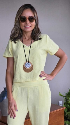 CJ-0166- Conjunto marrant amarelo manteiga - comprar online