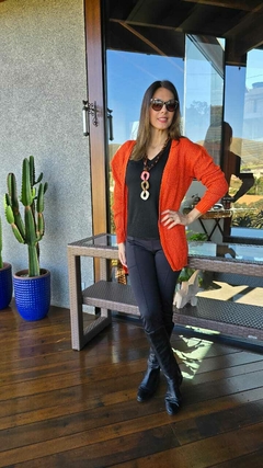 CS-0279- Cardigan leve tricot laranja - comprar online