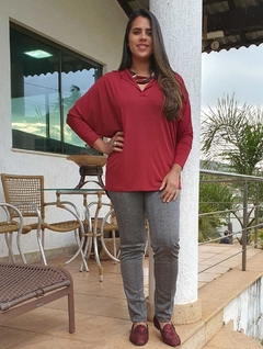 BS-0307B-196 Blusa/camisa marsala na internet