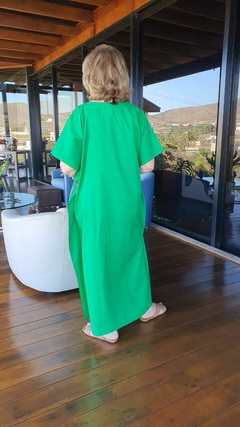 KA-0002 - Kaftan túnica longa, verde - 2371 - loja online