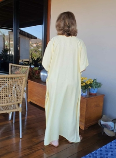 KA-0005 - Kaftan túnica longa, amarelo- 2371 - loja online