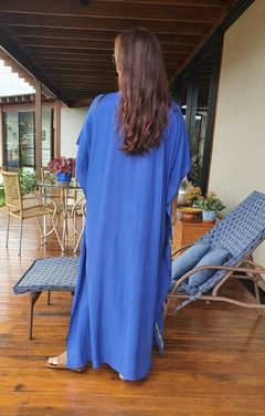 KA-0014 - Kaftan túnica longa azul bic - Kelch