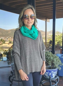 Imagem do CS-0170- Blusa/poncho tweed lã