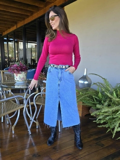 SA-0194 - Saia midi jeans básica