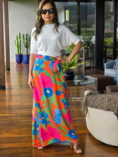 SA-0188- Saia envelope tropical em viscose