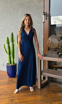 VE-0697- Vestido Ágata marinho sem mangas - loja online