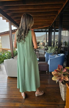 VE-0728A- Vestido midi godê viscolinho verde menta na internet