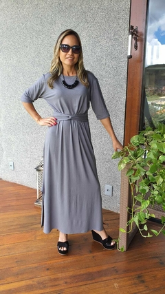 VE-0508A- Vestido interessante cinza - comprar online