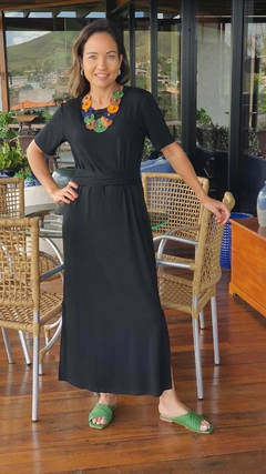 VE-0508- Vestido interessante preto