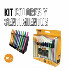 Boligrafos Bic Cristal Set X10 Colores Y Sentimientos