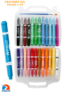 Crayones De Gel Ezco Acuarelables Retráctiles Valija X 24 - comprar online