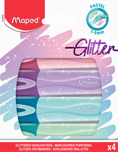 Pack X 4 Marcadores Resaltadores Maped Glitter