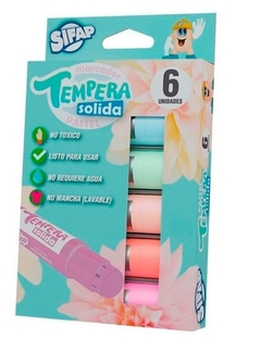 Tempera Solida Pastel Pack X6 Unidades Sifap