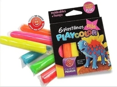 Plastilina Fluo Playcolor Caja X 6 Barritas No Toxico