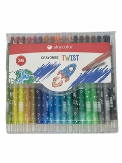 Crayones De Colores Twist Retractil Skycolor X36 Piezas