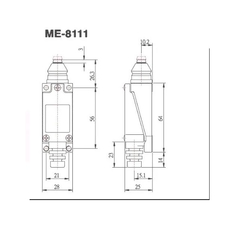 Imagem do Chave Fim De Curso Me-8111 - Micro Fim De Curso Impermeável