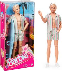 Ken Doll Wearing Pastel Striped Beach Matching Set – Barbie The Movie - Michigan Dolls