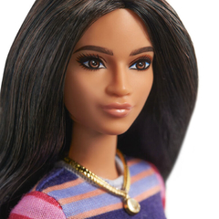 Barbie Fashionista 147 - Morena com vestido listrado - comprar online